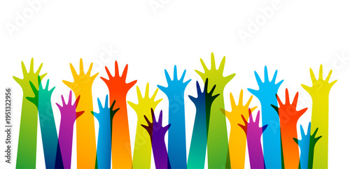 mani, colorate, solidarietà, supporto, aiuto, 