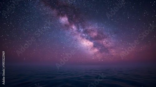 Beautiful starry sky with Milky Way over the sea