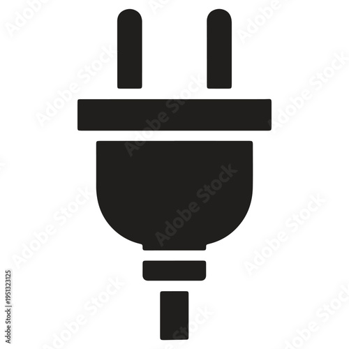 Electrical plug icon isolated on transparent background for power supply and energy connection