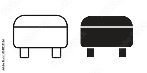 Footstool icon for mobile application, button and website design.