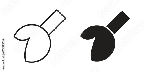 Fortune cookie icon for mobile application, button and website design.