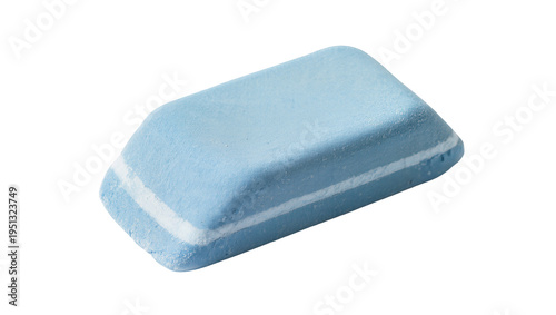 Принти на полотні Isolated light blue rubber eraser with white stripes, school stationery and offi