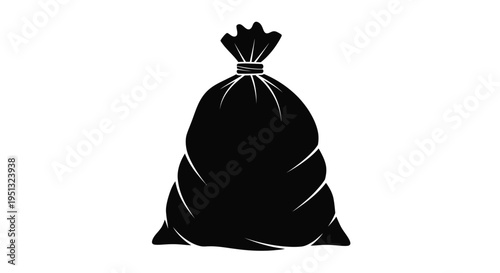 A dark full sack depicted in a striking black silhouette