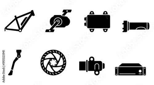 a collection of black icons representing various camera and photography equipment on a white background, suitable for use in design, education, and marketing materials