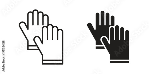 Gloves icon for mobile application, button and website design.