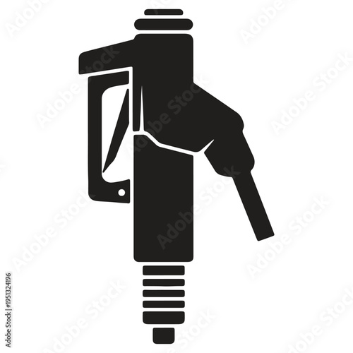 Fuel pump nozzle icon isolated on transparent background for fueling vehicles and transportation industry