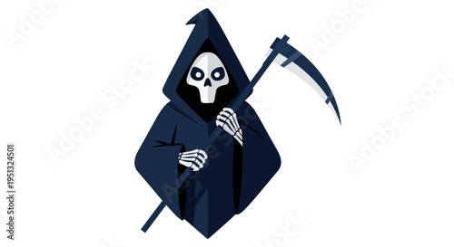Grim Reaper with Scythe, Symbol of Death and Endings