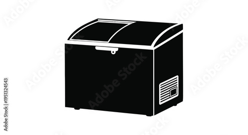 Black chest freezer illustration a simple appliance depiction silhouette