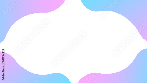 透過背景にパステル流体フレーム ピンクと水色のゆめかわネオンデザイン コピースペース付きバナー素材（16:9）