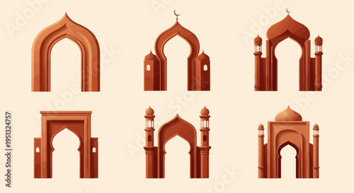 Collection of Islamic Architectural Archways and Traditional Mosque Gate Designs