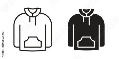 Hoodie icon for mobile application, button and website design.