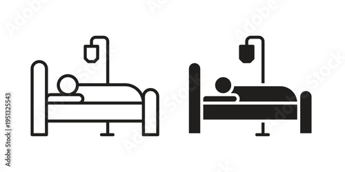 Hospitalized icon for mobile application, button and website design.