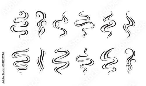 Smoke, aroma lines icon. Doodle Wavy Smoke lines symbol sketch style hand drawn