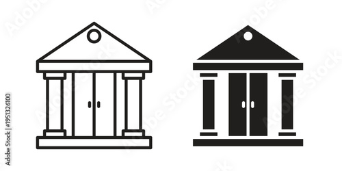 Institute icon for mobile application, button and website design.