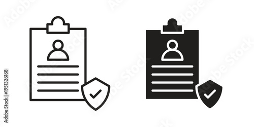 Insurance policy icon for mobile application, button and website design.