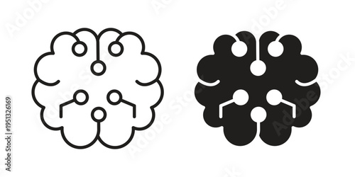 Intelligence icon for mobile application, button and website design.