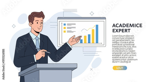 Businessman Presenting Growth Charts and Data Analysis