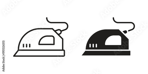 Iron icon for mobile application, button and website design.