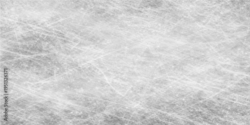 Ice rink surface showing intricate scratch marks created by the blades of skates, textures. 