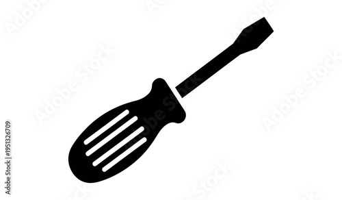 Black silhouette of a grilling spatula on white background