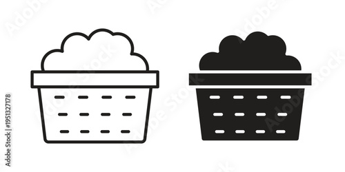 laundry hamper icon for mobile application, button and website design.