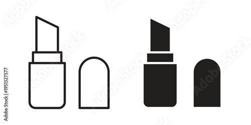 Lipstick icon for mobile application, button and website design.