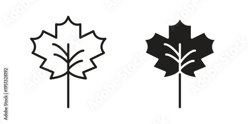 Maple leaf icon for mobile application, button and website design.