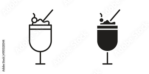Milkshake icon for mobile application, button and website design.