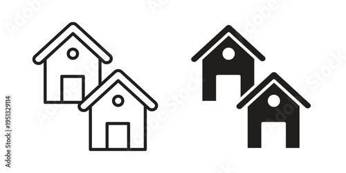 Neighborhood icon for mobile application, button and website design.