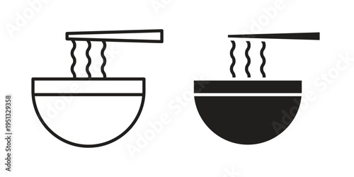Noodles icon for mobile application, button and website design.