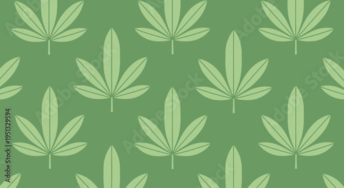 Seamless cannabis leaf pattern forms green abstract background for marijuana design theme