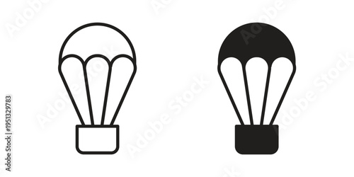 Parachute icon for mobile application, button and website design.
