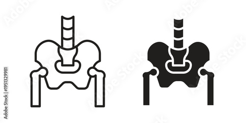 Pelvis icon for mobile application, button and website design.