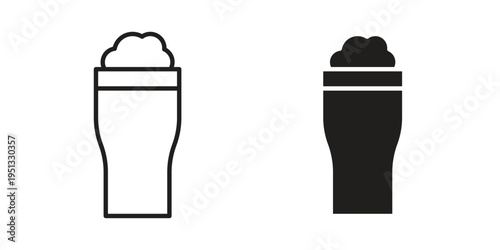 Pint of beer icon for mobile application, button and website design.