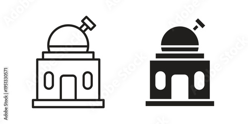 Planetarium icon for mobile application, button and website design.