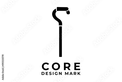 Walking Cane Support Symbol Presented As Black Vector Silhouette Sketch Engraving Logo Illustration Representing Parkinsons Day Patient Support Concept
