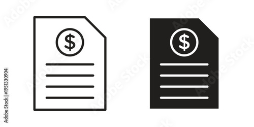 Price list icon for mobile application, button and website design.