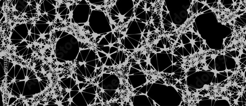 Abstract liquid metaball background with organic network structure. Flowing lines, blobs and digital data web pattern. Vector