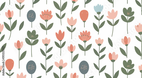 Tiny vibrant flowers forming a dense seamless pattern with a joyful and decorative appearance