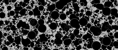 Abstract liquid metaball background with organic network structure. Flowing lines, blobs and digital data web pattern. Vector