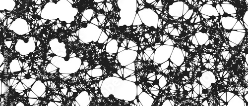 Abstract liquid metaball background with organic network structure. Flowing lines, blobs and digital data web pattern. Vector