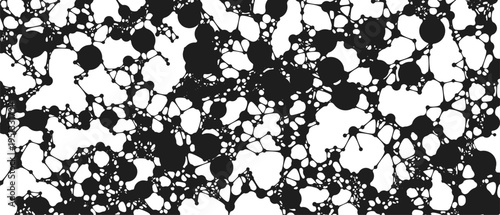 Abstract liquid metaball background with organic network structure. Flowing lines, blobs and digital data web pattern. Vector