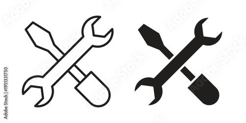 Repair tools icon for mobile application, button and website design.