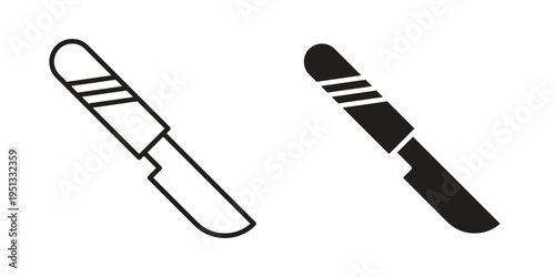 Scalpel icon for mobile application, button and website design.