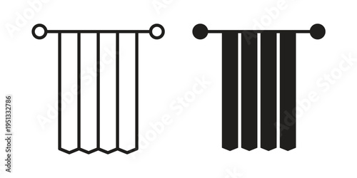 Shower curtain icon for mobile application, button and website design.