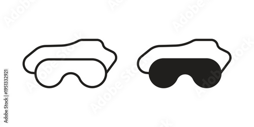 Sleeping mask icon for mobile application, button and website design.