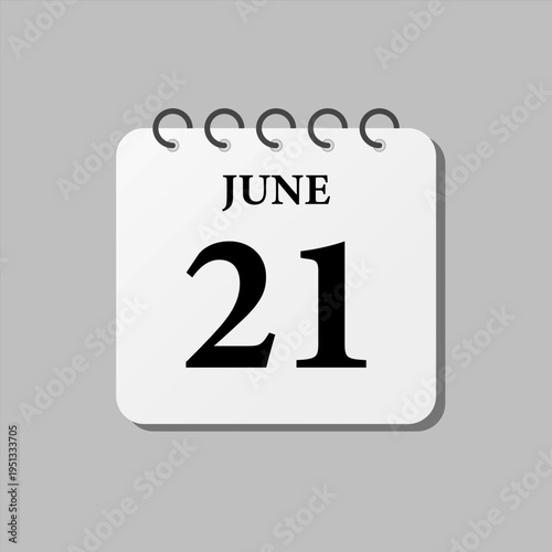 Icon page calendar day - 21 June