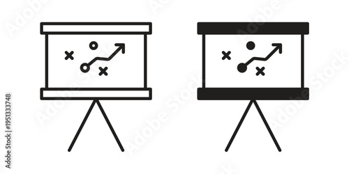 Strategical planning icon for mobile application, button and website design.