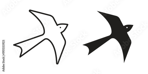 Swallow icon for mobile application, button and website design.