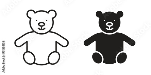 Teddy bear icon for mobile application, button and website design.